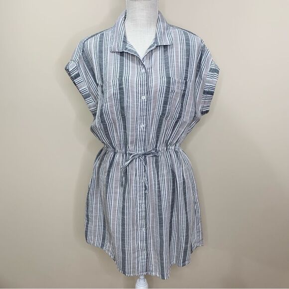 Japna Cotton Striped Shirt Dress Large - Picture 1 of 12